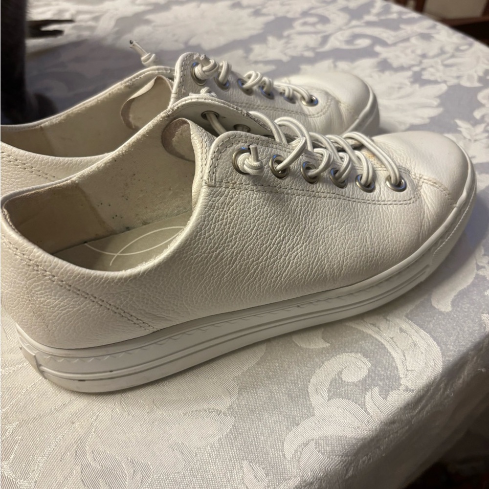 Paul Green Hadley Classic White Leather Women's Sneakers - Picture 4 of 7